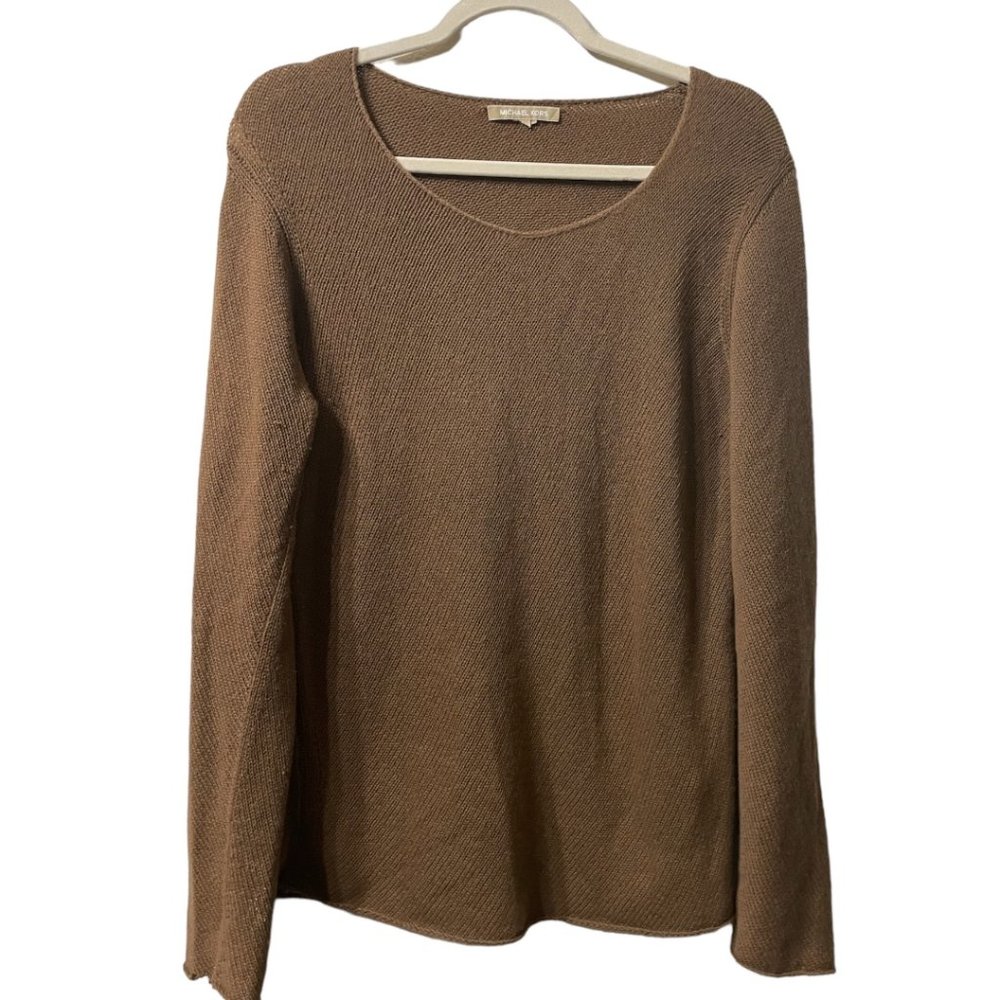 Michael Kors Cashmere Cowl Neck Brown Sweater Spring Transition Capsule Size M/L